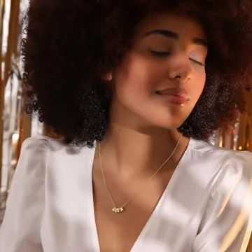 Custom 18K Gold Plated Bubble Letter Necklace Personalized A-Z