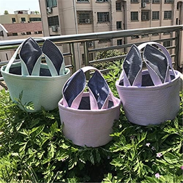 Leziazany Easter Basket with Cute Bunny Ears for Kids
