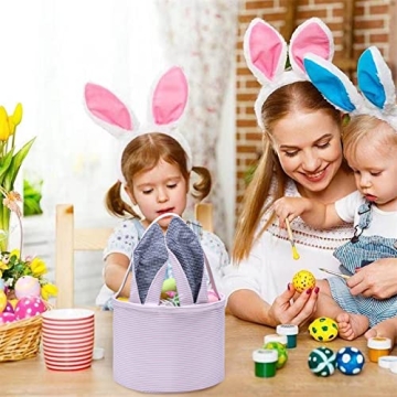 Leziazany Easter Basket with Cute Bunny Ears for Kids
