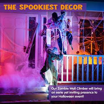 JOYIN 2 Pack 47" Halloween Climbing Zombies Wall Decoration, Halloween Climbing Dead Zombie Decorati...