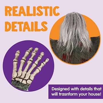 JOYIN 2 Pack 47" Halloween Climbing Zombies Wall Decoration, Halloween Climbing Dead Zombie Decoration for Halloween Haunted House Prop Decor Halloween Outdoor, Yard Holiday Party Decoration