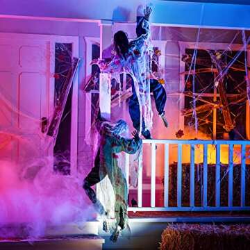 JOYIN 2 Pack 47" Halloween Climbing Zombies Wall Decoration, Halloween Climbing Dead Zombie Decoration for Halloween Haunted House Prop Decor Halloween Outdoor, Yard Holiday Party Decoration