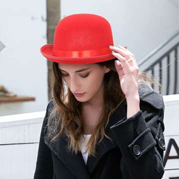 GEMVIE Classic Black Felt Derby Hat Lightweight Novelty