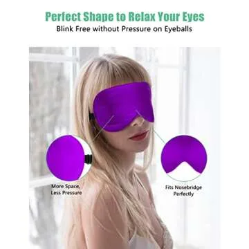 BeeVines Sleep Mask, 2 Pack 100% Real Natural Silk Eye Masks with Adjustable Strap for Sleeping, Mulberry Silk Eye Shade Cover, Blocks Light Reduces Puffy Eyes Traveling Gifts (Black & Rich Purple)