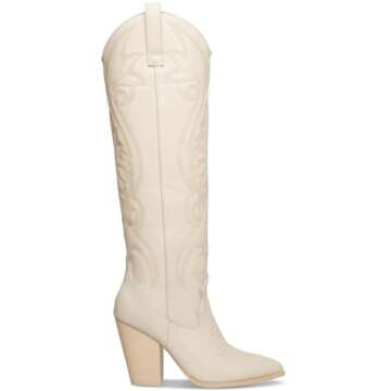 Steve Madden Women's Lasso Western Boot - Chic Bone Leather Style