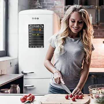Weekly Dinner Menu Board for Kitchen A4-8.5x12 Black Magnetic Weekly Meal Planner for Fridge Dry Erase Weekly Menu Board Magnetic Menu for Refrigerator Food Menu Board Weekly Chalkboard Menu Board