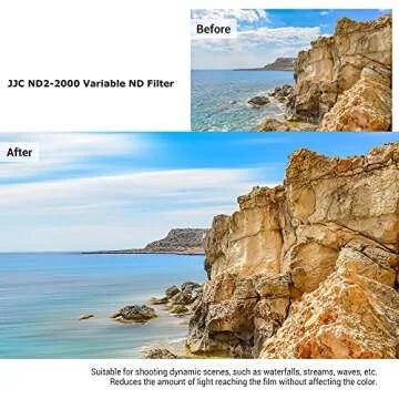JJC 67mm ND Filter ND2-2000 VND Variable Neutral Density Adjustable Fader for Sony FE 24mm f1.4, FE 20mm f1.8 G, Sigma 16mm f1.4, 35mm f1.4, Canon EF-S 10-18mm & Other Lenses with 67mm Filter Thread