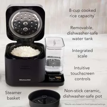 KitchenAid 8-Cup Grain and Rice Cooker with Integrated Scale