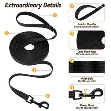Lynxking Durable Dog Training Leash 15ft 30ft 50ft