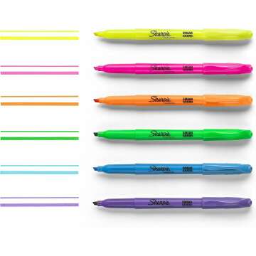 Sharpie Pocket Highlighters, 24 Assorted Colors