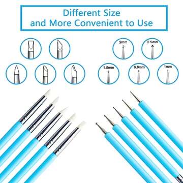 Hoojee 13 Pcs Polymer Clay Tools, Clay Sculpting Tools Kits, Dual-Ended Design Pottery Tools, Ball S...
