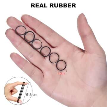 JIANYI 1200 Pack Mini Rubber Bands, Soft Elastic Bands Small Tiny Hair Ties for Toddlers, Kids, Audits, Ponytails, Braids, Wedding Hairstyle - Black