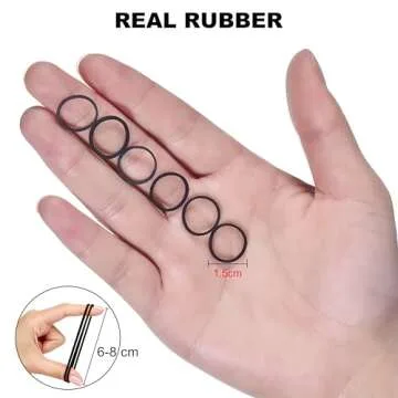 JIANYI 1200 Pack Mini Rubber Bands, Soft Elastic Bands Small Tiny Hair Ties for Toddlers, Kids, Audits, Ponytails, Braids, Wedding Hairstyle - Black