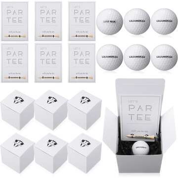 6 Sets Golf Groomsman Proposal Gift Box with Bamboo Tees