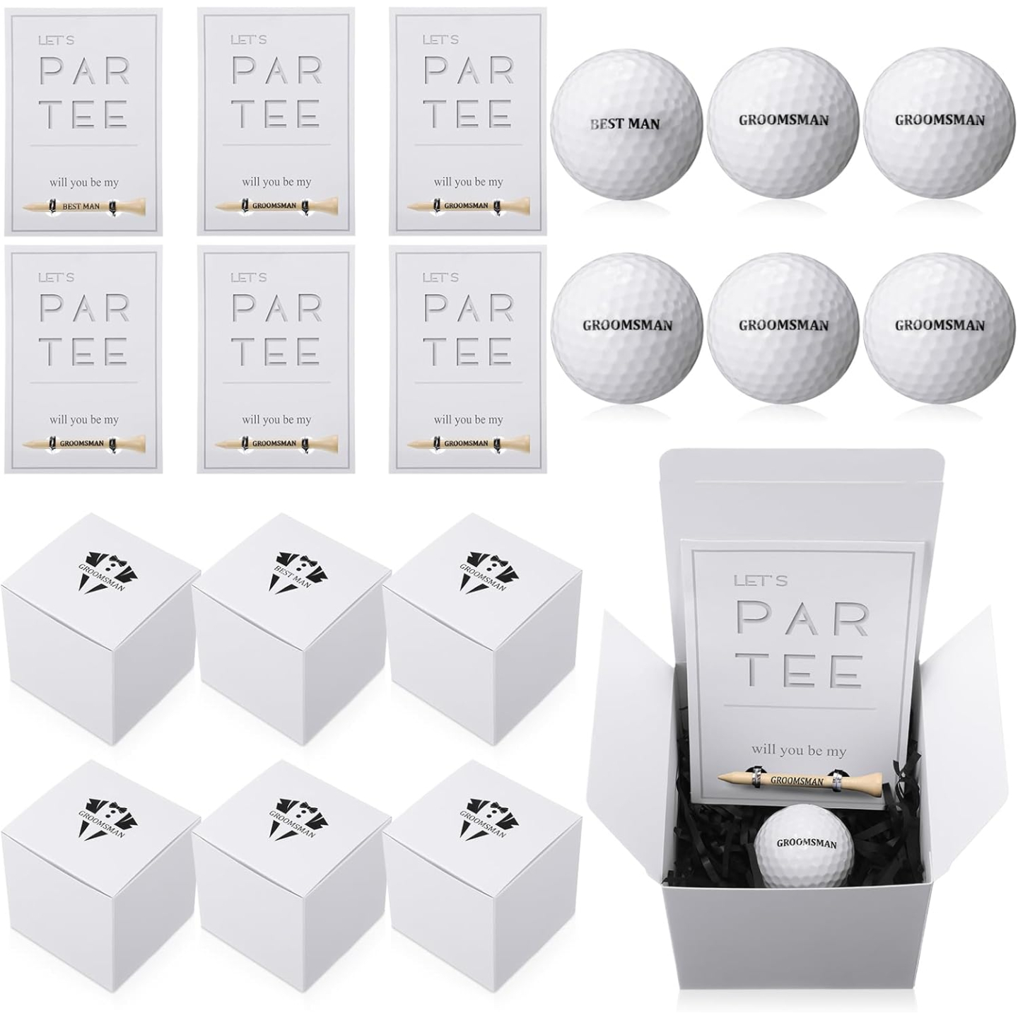 Golf Groomsman Proposal Gift Box Set - 6 Sets