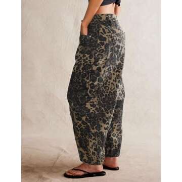 Buy Trendy Leopard Barrel Boyfriend Jeans for Women