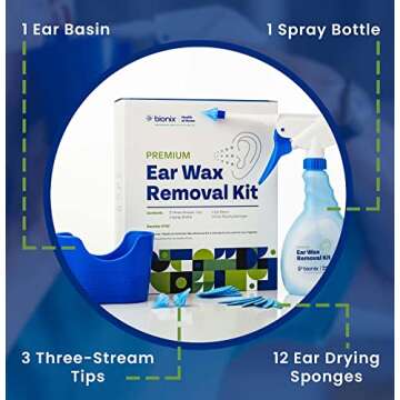 Bionix – Earwax Removal Kit, Helps Remove Wax Buildup, For Safe Earwax Removal, Comfortable, Convenient & Easy-to-Use, Ideal for Healthcare Consumers, Flexible (17 Piece Kit)