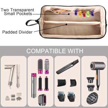Hot Hair Tools Travel Bag with Heat-resistant Mat, Hair Tools Organizer for Straighteners, Curling I...