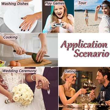 French Tip Press on Nails Almond Shaped Medium Flower Fake Nails with Pink Petal Designs White Glitter French Tip Acrylic Nails Full Cover Glossy Artificial Nails Summer Stick on Nails for Women 24Pcs