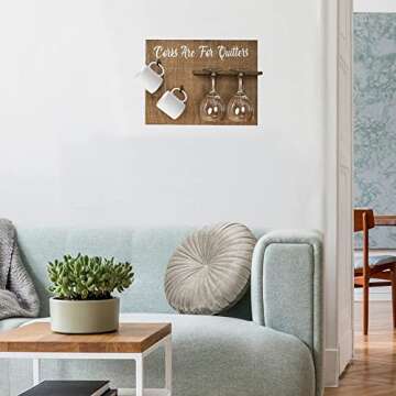 Merkay Wine Gifts for Women Who Have Everything - Unique Gifts for Women Funny Wine Glasses Rack Good for Christmas, Birthday Gifts, and Comes With Special Design Gift-Box (Corks Are For Quitters)