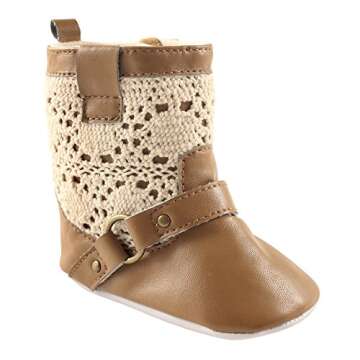 Luvable Friends Unisex Baby Crib Shoes, Tan Lace, 0-6 Months