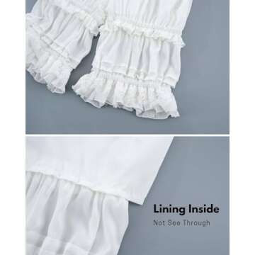 Nuoqi Womens Sweet Lolita Bloomers Novelties Steampunk Pantaloons ,Long-white,X-Large