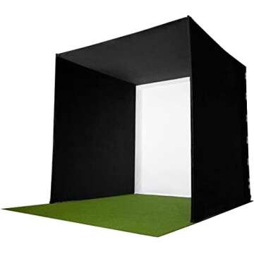 GolfBaysUK Optishot 2 Golf Simulator Bundle – You Get Deep Golf Enclosure, 1.5M X 1.5M Golf Mat, Optishot2 Golf Simulator - for Home - Train from Home Package