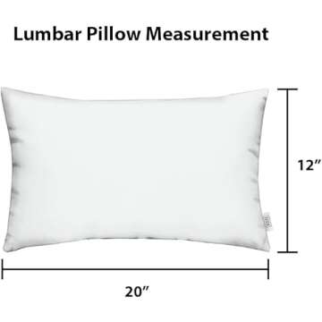 RSH DECOR: 6-Pack Pillow Set | All-Weather Spun Fabric | Water & Fade-Resistant | 17" Square, 20" x 12" Lumbar, 20" x 6" Neck Roll Pillows | Outdoor Pillows for Patio Furniture | Black & White Stripe