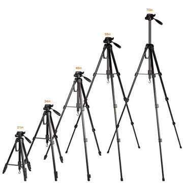 InnerTeck Tripod - 70 Inches Professional Camera Tripod Monopod with Carry Bag for SLR DSLR Canon Nikon Sony DV Video - Travel Portable Tripod