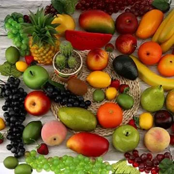 Gresorth 6pcs Lifelike Artificial Green Apple Faux Fake Apples Fruit Home House Kitchen Cabinet Decoration