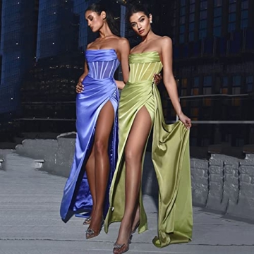 Satin Sexy Off Shoulder Maxi Dress for Prom and Parties