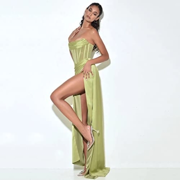 Satin Sexy Off Shoulder Maxi Dress for Prom and Parties