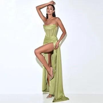 Satin Sexy Off Shoulder Maxi Dress for Prom and Parties