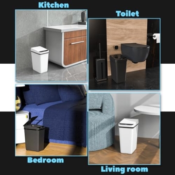 Procade 2Pack Motion Sensor Trash Cans Slim Touchless Design