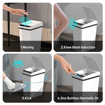Procade 2Pack Motion Sensor Trash Cans Slim Touchless Design