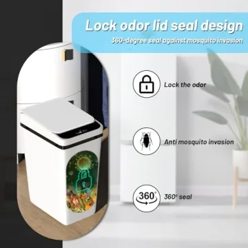 Procade 2Pack Motion Sensor Trash Cans Slim Touchless Design