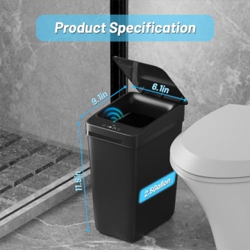 Procade 2Pack Motion Sensor Trash Cans Slim Touchless Design