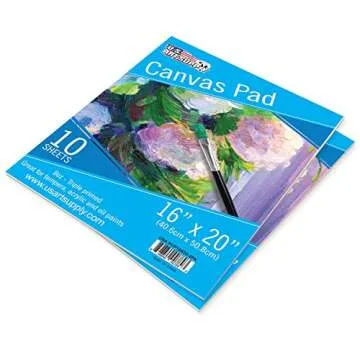 U.S. Art Supply 9" x 12" Canvas Paper Pad - 20 Sheets of Premium Quality