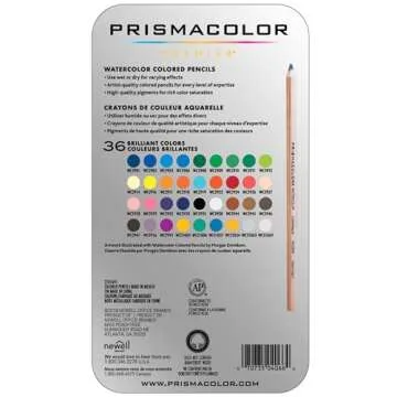 Prismacolor Premier Colored Pencils, Water-Soluble Color Pencil Set, Assorted Colors, Adult Coloring, 36 Count