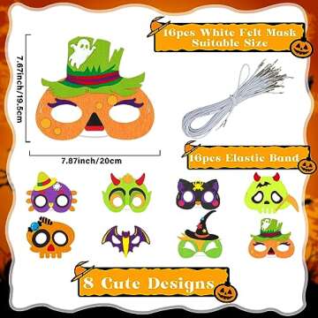 Qyeahkj 16 Packs Halloween Monster Felt Mask Craft for Kids, Monster Foam Craft Crafts for Kids Ages...
