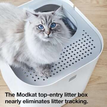 Modkat Top-Entry Litter Box - Reduces Litter Tracking, Swivel Lid for Easy Cleaning, Leak-Proof, Dog...