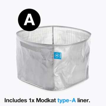 Modkat Top-Entry Litter Box - Reduces Litter Tracking, Swivel Lid for Easy Cleaning, Leak-Proof, Dog Proof - Includes Scoop & Reusable Liner Gray