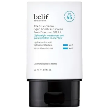 belif Aqua Bomb SPF 45 Hydrating Niacinamide Sunscreen (1.69 fl. oz) - The True Cream PA++++, Daily ...