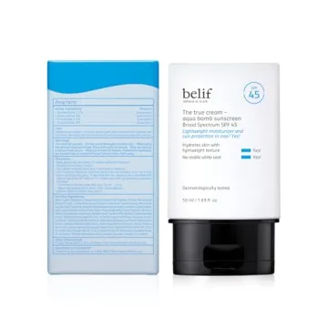 belif Aqua Bomb SPF 45 Hydrating Niacinamide Sunscreen (1.69 fl. oz) - The True Cream PA++++, Daily Broad Spectrum, No White Cast, Weightless & Invisible, Non-Greasy, Korean Skincare