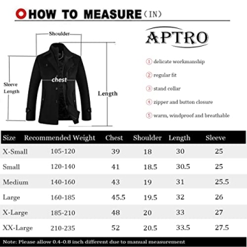 APTRO Men's Wool Pea Coat - Stylish Winter Jacket