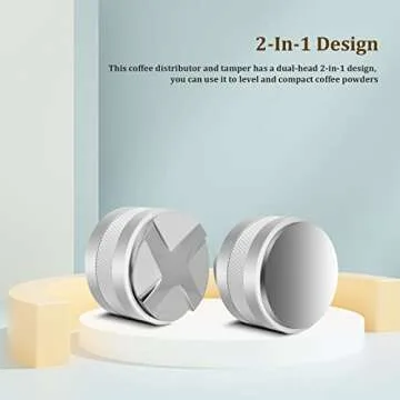 IKAPE Coffee Products, 58mm Coffee Distributor & Hand Tamper, Adjustable Depth Espresso Distributor Fits All 58mm Espresso Portafilter(Silver))