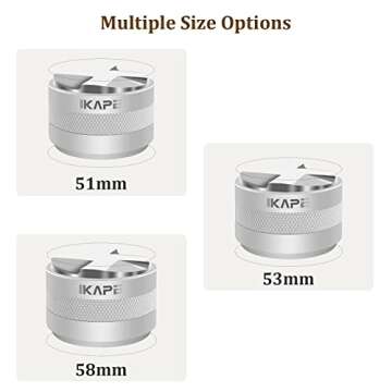 IKAPE Coffee Products, 58mm Coffee Distributor & Hand Tamper, Adjustable Depth Espresso Distributor Fits All 58mm Espresso Portafilter(Silver))