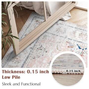 Jinchan Vintage Floral Hallway Runner Rug 2x10