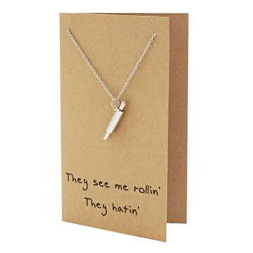 quan jewelry Rolling Pin Necklace, Gifts for Chefs, Gifts for Bakers Mom & Cooking Lovers, Kitchen S...