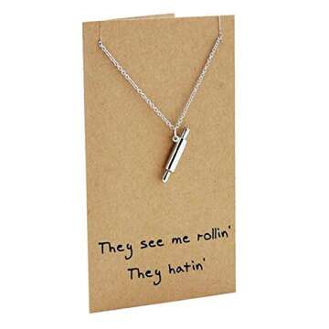 quan jewelry Rolling Pin Necklace, Gifts for Chefs, Gifts for Bakers Mom & Cooking Lovers, Kitchen Stainless Steel Pastry Maker, Gifts for Mom on Mother's Day & Christmas - Handmade (Style 1)